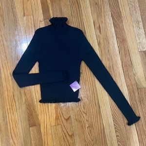 NWT black, sparkly mock neck